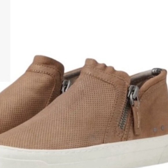 Miz Mooz Arret Side Zip Taupe Leather Platform Sneaker Size 8.5 - Picture 9 of 16